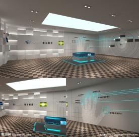 企业展厅设计效果图图片