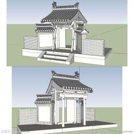 清式垂花门SketchUp模型