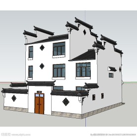 徽派民居建筑草图大师SU模型