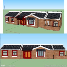 中式别墅SU模型