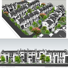徽派别墅区建筑草图大师SU模型
