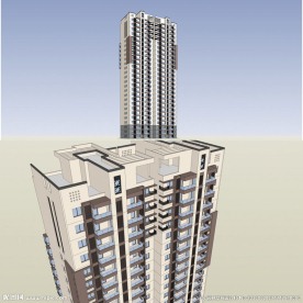 中式高层住宅草图大师SU模型