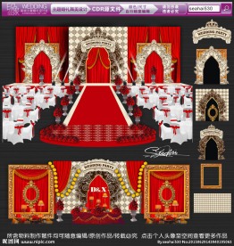 欧式巴洛克主题婚礼  红色婚礼