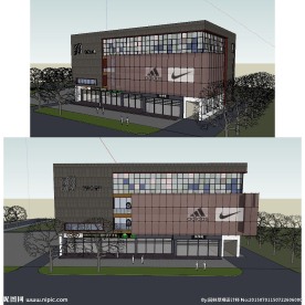 商业建筑模型草图大师SU