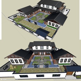 四合院建筑草图大师SU模型