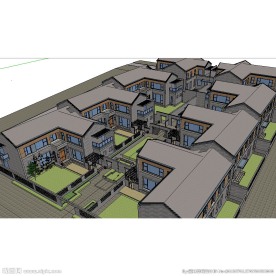 中式合院建筑草图大师模型