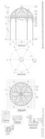 铁艺欧式凉亭建筑CAD图