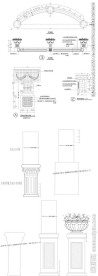 花钵柱墩CAD图纸