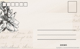 复古花卉明信片反面 分层