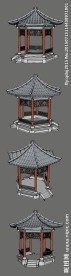 现代风格中式亭子SU模型设计