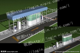 停车场入口效果图