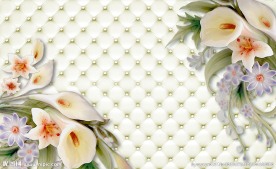 百合花 3D软包背景图 分层