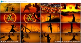 武术太极拳功夫中国风水墨LED