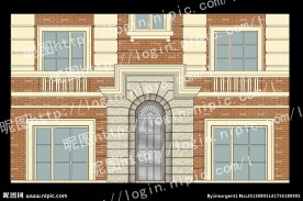 别墅外立面干挂理石效果图