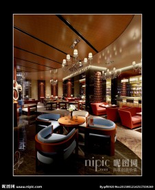 华丽时尚咖啡厅模型