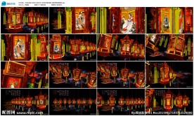 古代美人龙凤宫灯婚礼LED背景