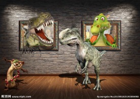 3D恐龙立体画图片