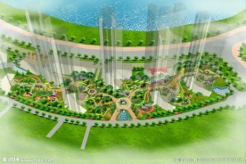 小区鸟瞰效果图