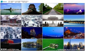 北京一夜故宫长城喜庆中国风背景