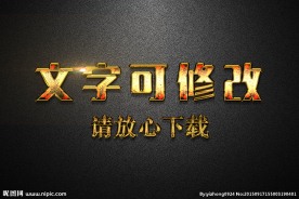 金色金属浮雕效果3D立体字