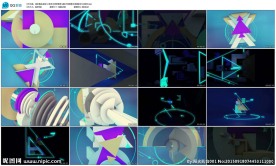 3D立体积木背景LEDVJ素材