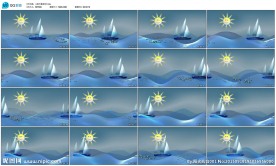 儿童卡通太阳小船LED背景视频