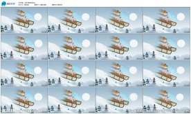 儿童卡通系列滑雪LED背景视频