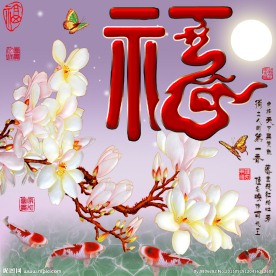 十字绣钻石画无框画玉兰福字