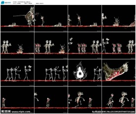 万圣节系列血腥骷髅厮杀背景视频