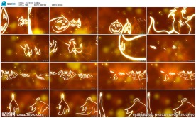 万圣节系列万圣橙蝙蝠背景素材