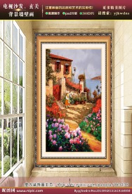 花园小屋风景画