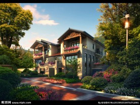 雅致别墅效果（精细分层）