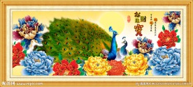 孔雀牡丹图