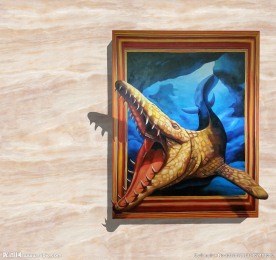 鳄鱼大嘴巴3D画