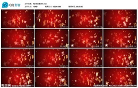 圣诞素材大红背景星星飘落视频