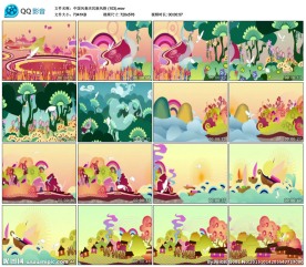 中国风民族风新年卡通背景视频