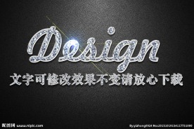 钻石纹理效果银色3D立体字