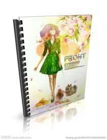 少女插画笔记本封面设计平面图