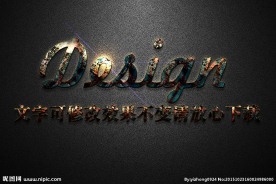 金属腐烂效果纹理金属3D立体字