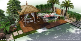 东南亚庭院泡池