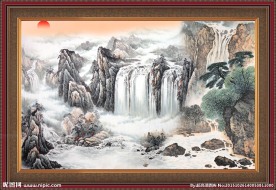 国画瀑布