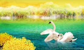 北国风光-秋色-天鹅