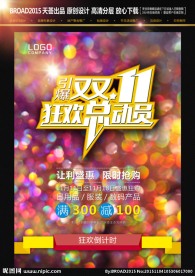 双十一网购总动员广告模板