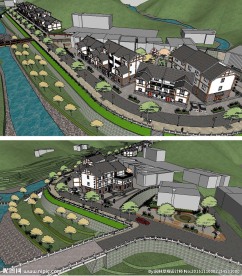 新农村规划建筑草图大师SU模型