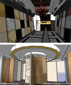 瓷砖专卖店室内草图大师SU模型