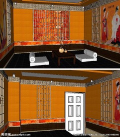 中式汗蒸房室内草图大师SU模型