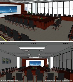 会议室桌椅草图大师SU模型