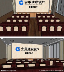 建行会议室室内草图大师SU模型