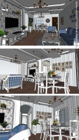 地中海客厅草图大师SU模型