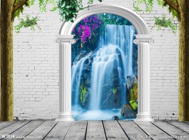 3D立体风景背景墙